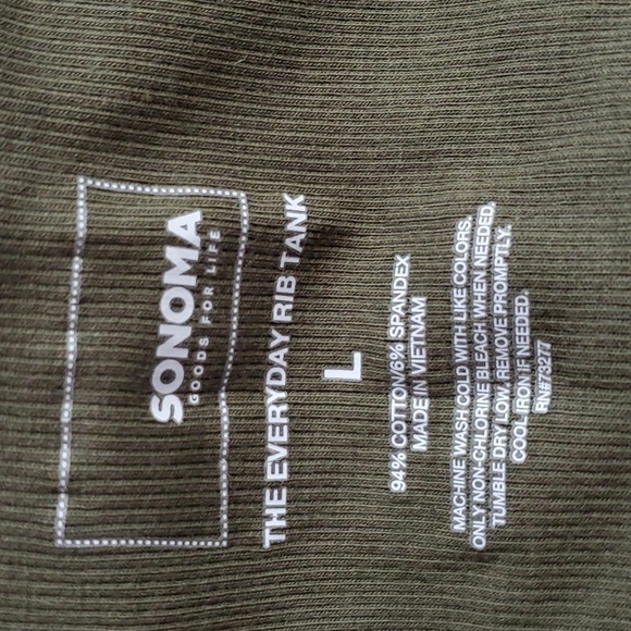 Sonoma- Womens Green ribbed Tank Top Sz.Large - Picture 4 of 4